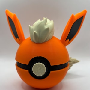Flareon Inspired working Pokeball- 3D Printed