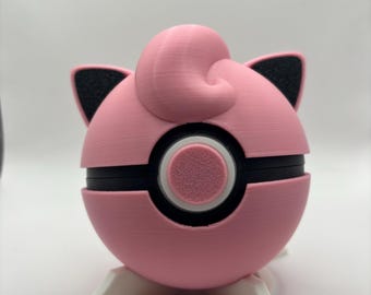 Jigglypuff Inspired Working Pokeball with Stand- 3D Printed