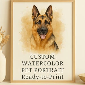 Ritratto personalizzato del tuo animale domestico da foto – Arte commemorativa per animali domestici, file digitale o poster stampato – Regalo personalizzato unico per animali domestici, ritratto personalizzato ad acquerello