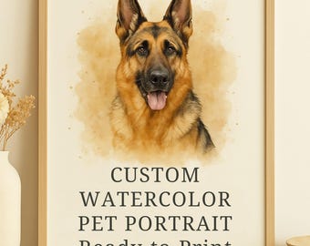 Custom Watercolor Pet Portrait: Unique Pet Memorial Art