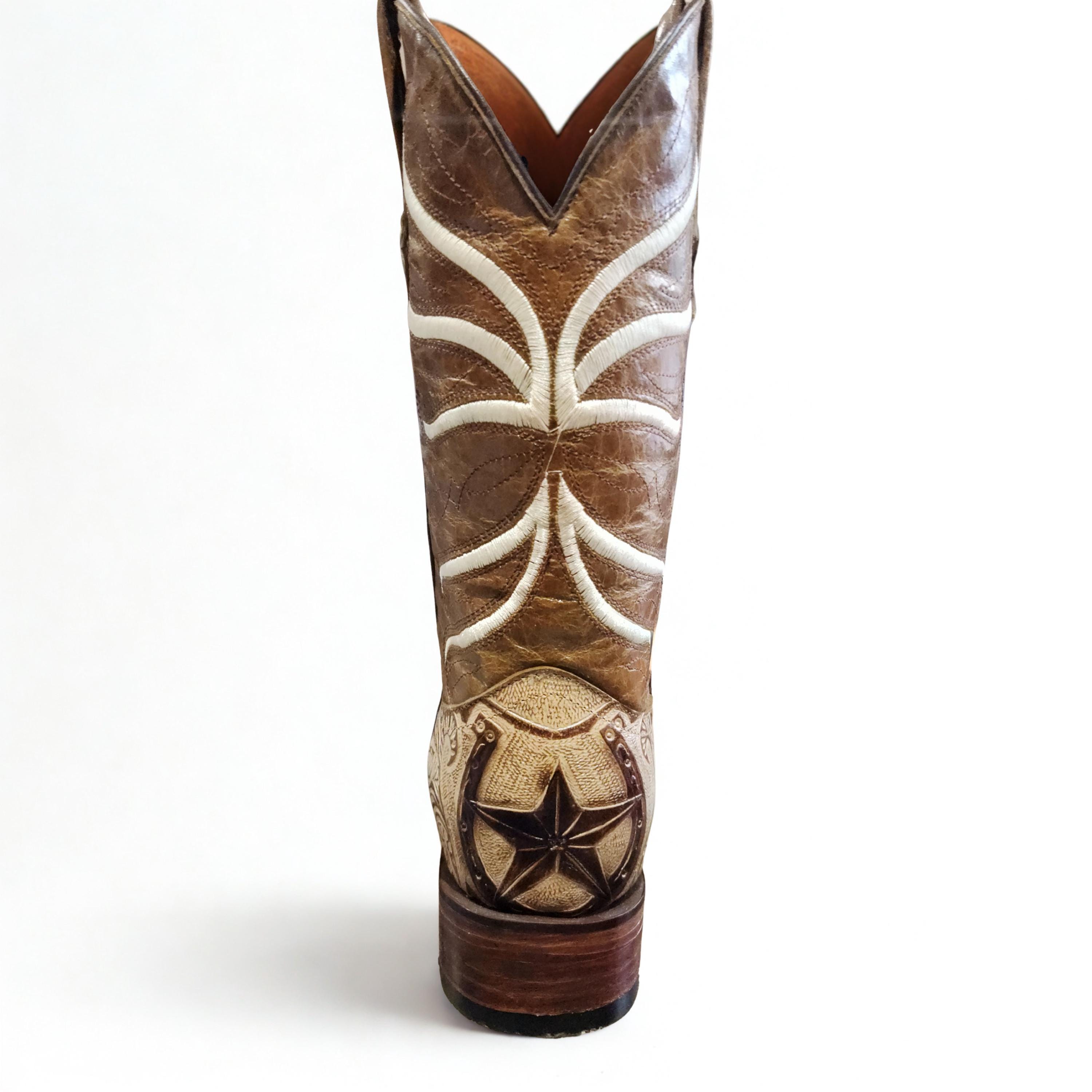 Square Boot Design Engraved Cowboy Square Toe Boots - Etsy