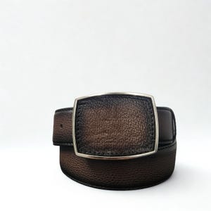 Dark Brown Genuine Leather Western Belt/Cinto Vaquero Cafe