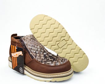 Zapato Raptor Petatillo/Basketweave Fur Shoes