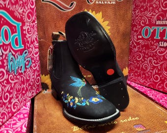 Women Short Square Toe Hummingbird Botin de Dama
