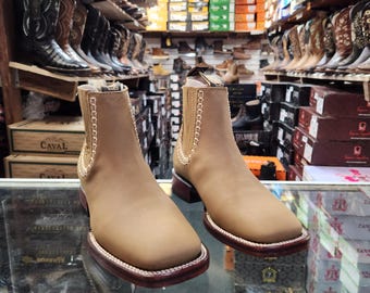 Women Ankle Square Toe Brown Botin de Dama