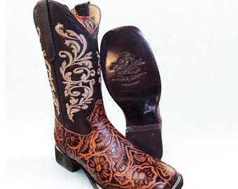 Women Rodeo Cowgirl Square Toe Boots