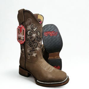 Women Square Toe Cowgirl Western Boot/Bota Vaquera