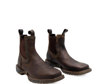 Cebu Square Toe Ultra light Work Boots Pull On Bota de Trabajo