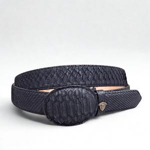 Black Python Skin Belt Cinto de Piton