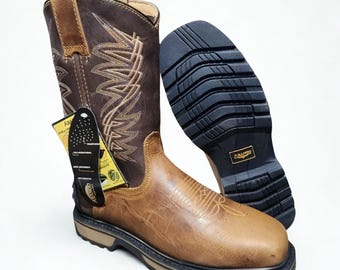 Work Boot Steel Toe Slip Resistant SHOCK ABSORBING Outsole Duel Density Flex Zone Bota Trabajo Punta De Acero