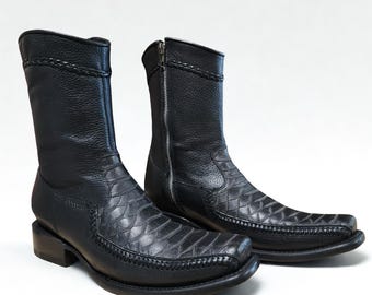 Python Print Dubai Genuine Leather Boots