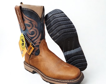Lightweight Square Toe Boot Oil/Slip Resistant Outsole Bota de Trabajo
