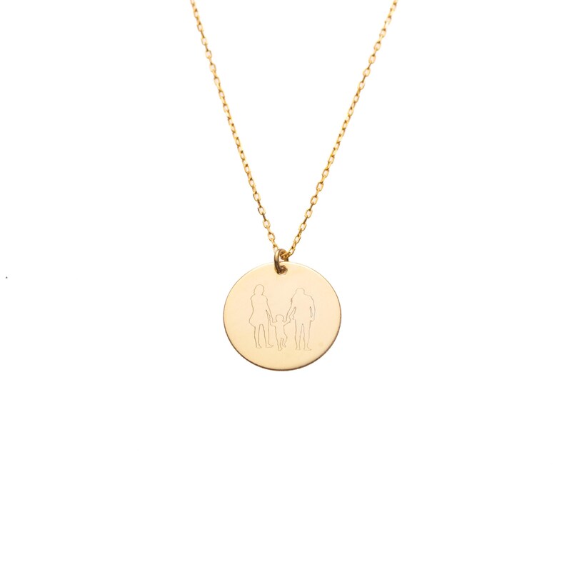 Family Necklace, Engraved Family Pendant Necklace, 925 Sterling Silver ...