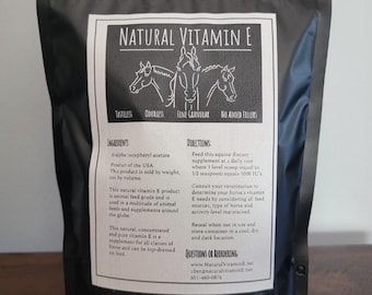 Suplemento natural de vitamina E para caballos: suministro para 6 meses, 1000 UI diarias
