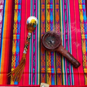 Authentic Andean Altar Cloth | Mestana Shamanic Textile | Sacred Aguayo for Ceremonies | Lovingly Handcrafted by Andean Artisans in Ecuador