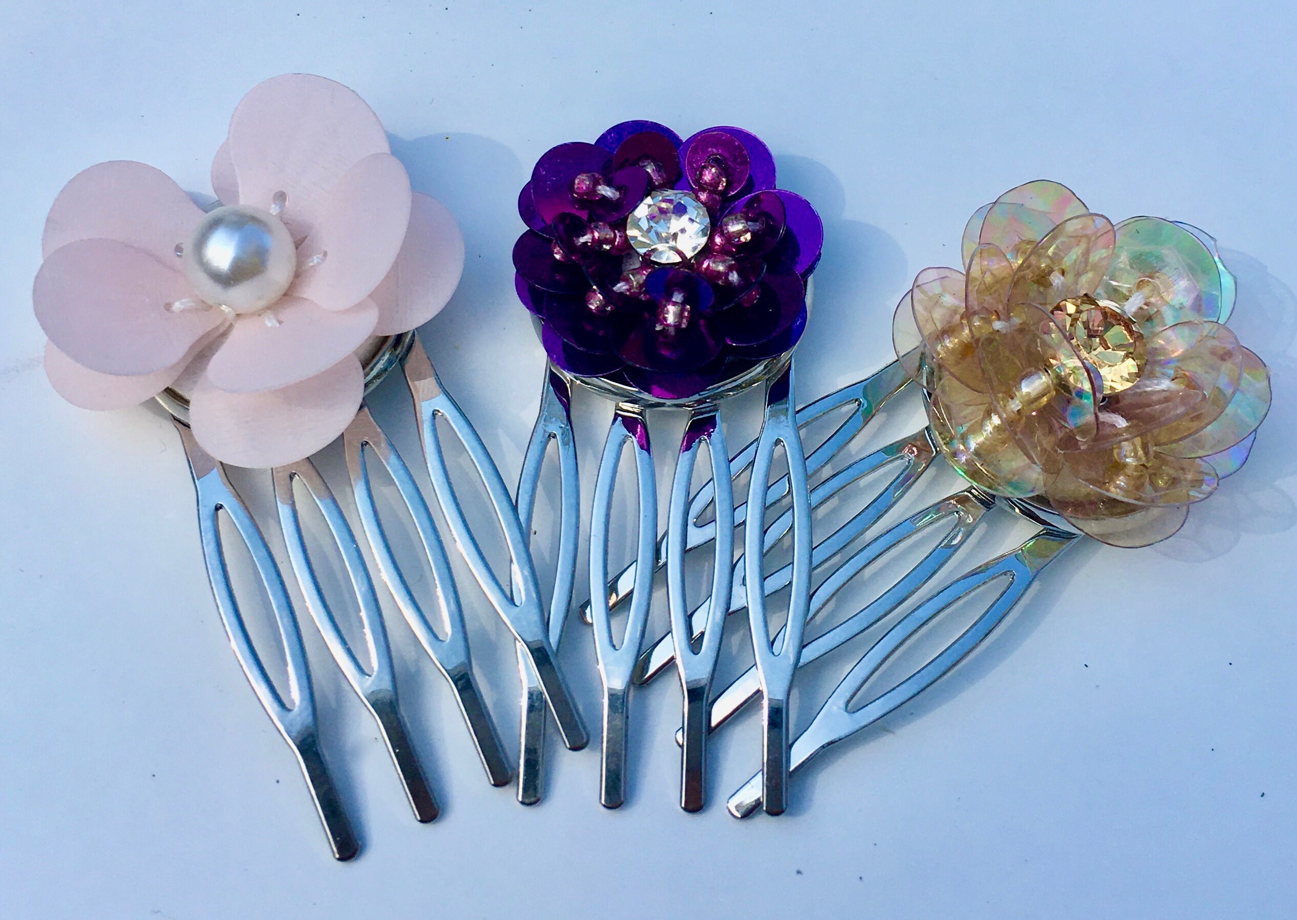 Glittering Hair Ornaments Swarovski Crystalsequins Pearl Etsy UK