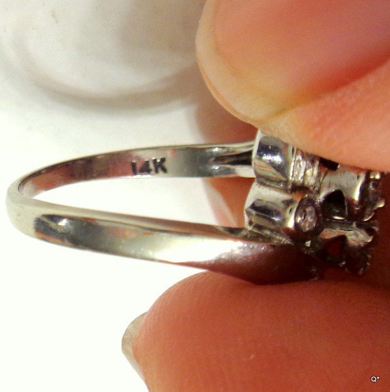 Sz 5.5,Solid 14K White Gold,Diamond Ring,1/2CTW,N… - image 3