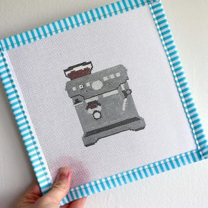 Espresso Machine. Hand-painted Needlepoint Canvas