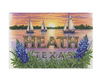 Heath Texas Flag Wall Art, Vibrant Texas Decor, Sailing Theme, Texas Pride Gift, Custom Home Decor, Unique Texas Art