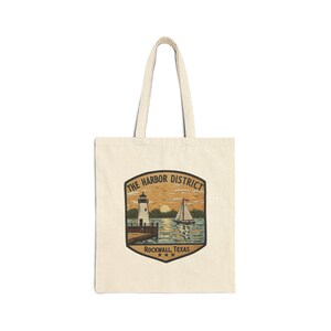 Vintage Rockwall Texas Hafen Viertel Baumwollleinen-Einkaufstasche, Strandtasche, umweltfreundliches Geschenk, Einkaufstasche, niedliche Tasche für alle Gelegenheiten