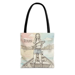 Lake Ray Hubbard Texas Angeln Einkaufstasche, Country Chic, Outdoor-Aktivitäten, Geschenk für Angler, Sommerspaß, Angeln-Liebhaber-Accessoire