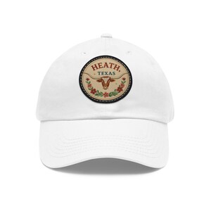 Heath Texas Leather Patch Dad Hat, Casual Cap, Custom Hat, Gift for Dad, Country Hat, Summer Accessory, Outdoor Apparel