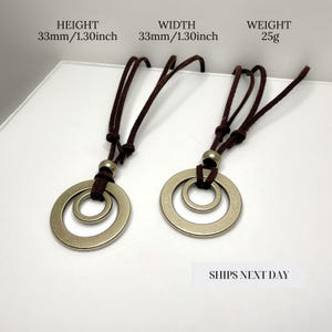 Handmade Washer Pendant Necklace: Rustic Leather Cord, Minimalist Unisex Jewelry