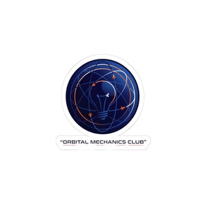 Orbital Mechanics Club Kiss-Cut Sticker | mission patch, space science