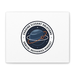 Orbital Mechanics Patch Canvas, Stretched | Space, Mission Patch, Science Nerd