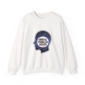 Orbital Problem Solver Crewneck | space mission patch, astronaut science nerd