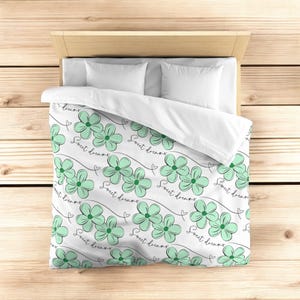 Microfiber green flowers Duvet Cover, sweet dreams, Bedding, Floral Comforter Cover, Home Decor, Bedroom Accessories, girl bed, girl gift