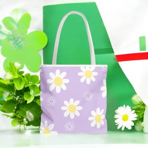 Lila Blumen Einkaufstasche - klein, mittel, groß, Damen Handtasche, wiederverwendbare Einkaufstasche, Geschenk für sie, Einkaufstasche, Geschenk für sie, Büchertasche