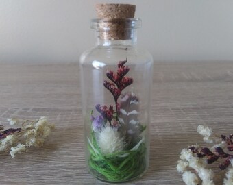 Mini Feather and Flower Curiosity Jar Garden Terrarium
