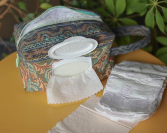Mini Diaper & Wipes Bag | Portable Baby Wipes Holder | Travel Diaper Pouch | Compact Changing Kit | Handmade Baby Shower Gift
