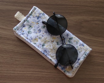 Handmade Eyeglasses Case | Floral Glasses Sleeve | Upcycled Fabric Sunglasses Case