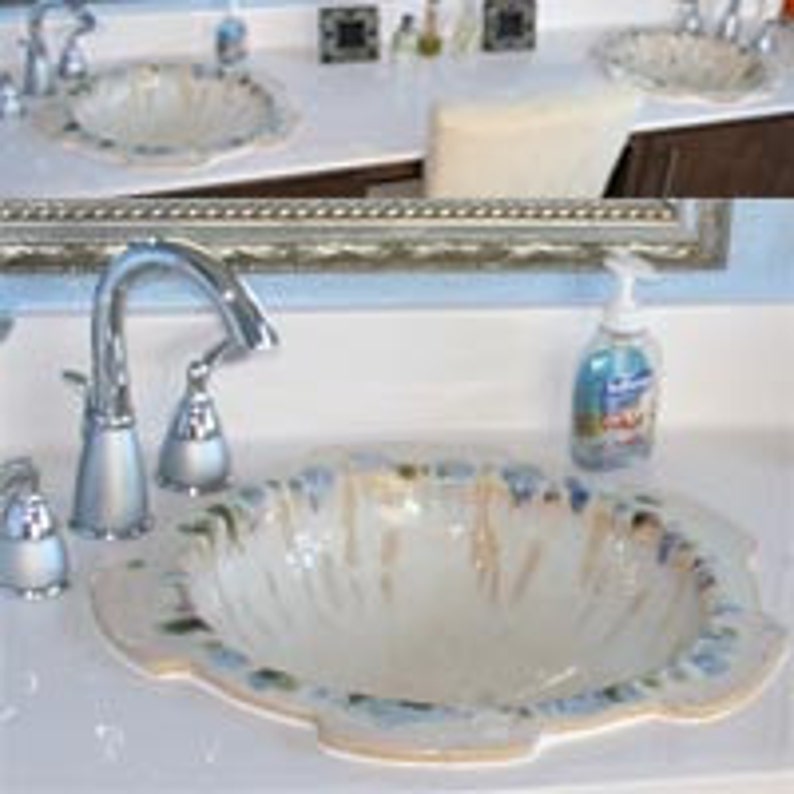 CUSTOM ORDER Handmade Inset Vessel Sink in your choice of Etsy