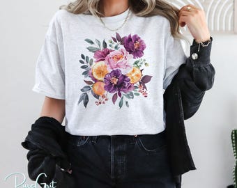 Citrus Floral Watercolor PNG | Summer Flower Bouquet Sublimation Design | Boho Garden T-Shirt Graphic | Lemon Orange Rose Clipart Print