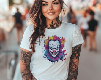 Creepy Clown  PNG, Horror, Scary Clown Png, Halloween horror, creepy Psycho clown, Carnival Nightmare, T-Shirt Design, DIGITAL download