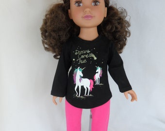 Unicorn, Mermaid Top and legging sets for your American Girl or 18 inch doll by CarmelinaCreations