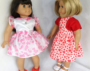 Short dresses Heart design for your American Girl or 18 inch doll by CarmelinaCreations