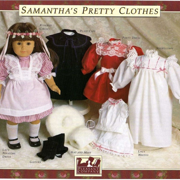 Samantha's Pretty Clothes Pattern PDF - American Girl Doll or 18inch doll clothes