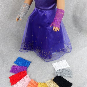 Gauntlets, Fingerless Stretch Lace Gloves, Steampunk, wedding, Communion for your American Girl or 18&quot; doll by &quot;CarmelinaCreations&quot;