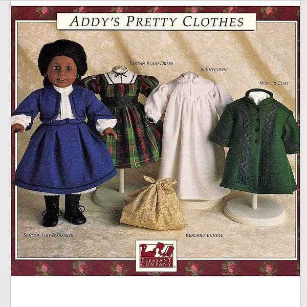 Addy's Pretty Clothes Pattern PDF-American Girl doll or 18inch doll clothes