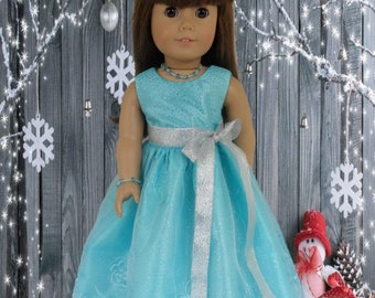 Embroidered Evening or Party Gown for your 18inch doll such as American Girl by CarmelinaCreations