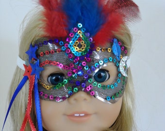 Mardi Gras, Masquerade Venetian Mask for your 18inch or American Girl doll by CarmelinaCreations