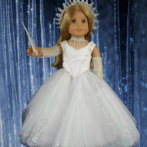 OOAK, Ice Princess, Snow Queen, Wedding gown, Fur Cloak, 9-piece set for your 18-inch doll by CarmelinaCreations