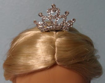 Tiaras, doll tiara, mini tiara, comb tiara, rhinestone tiaras for your 18 inch, American Girl, Wellie Wisher Doll, Birthday Tiara