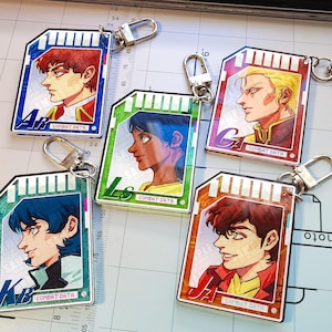 Gundam Pilot Data Chip Keychains image 2