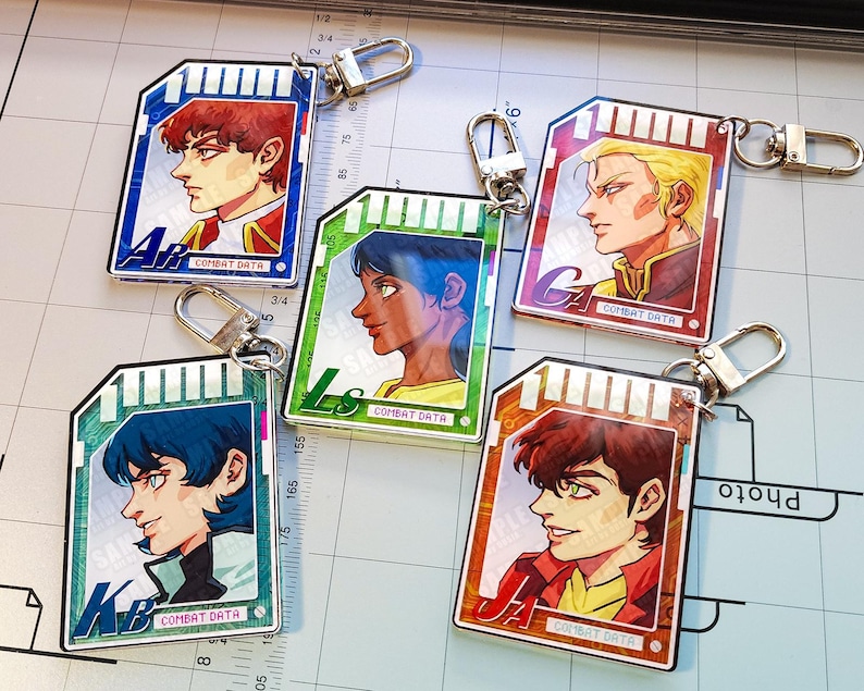 Gundam Pilot Data Chip Keychains image 2