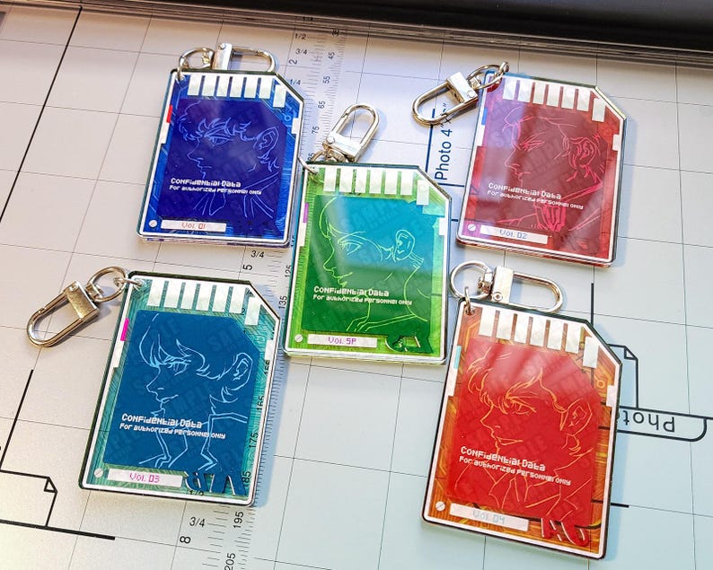 Gundam Pilot Data Chip Keychains image 3